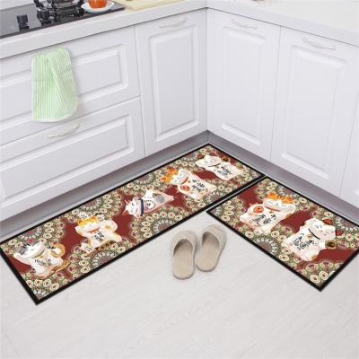 China 100% Polyester Washable Custom Kitchen Decorative Floor Mats And Rugs for sale