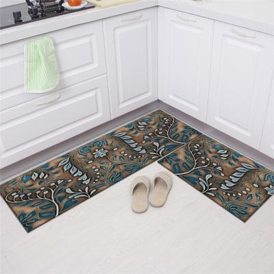 China Washable Modern Colorful Customized Water Absorbent Anti Slip Kitchen Mat for sale