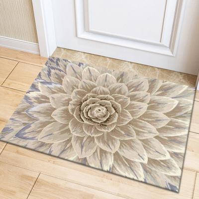 China High Quality Cheap Elegant Waterproof Pattern Flower Home Decorative Front Entrance Mat for sale