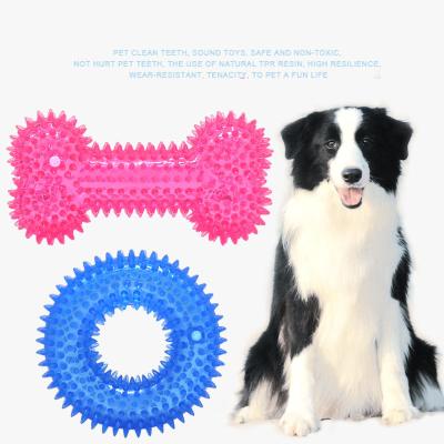 China Stocked TPR Pet Bite-Resistant Glow and Teeth Molars Molars Dog Toys Dog Chew Voice Cleaning Toy for sale