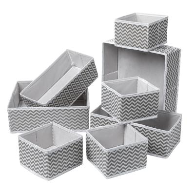 China 6 8 10 12pcs Viable Per Set Fashion Classic Nonwoven Storage Box Set Foldable Household Clothing Storage Box for sale