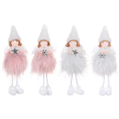 China Handmade Cloth Christmas Decoration Plush Girl Angel Pendant Christmas Tree Pendant Gift Christmas Ornament for sale