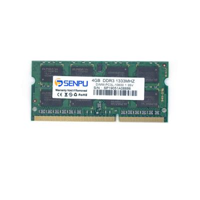 China Laptop RAM OEM Supported 4GB Storage Capacity 1333mhz DDR3 Laptop RAM for sale