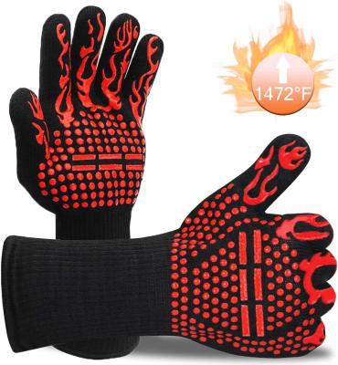 China Non-slip Kitchen Oven Gloves for Cooking, BBQ Food Grade Barbecue Gloves Heat Resistant Silicone Heat Resistant Glove for sale