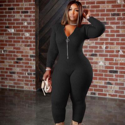 China Anti-pilling Trendy Stylish One Piece Zipper Jumpsuits For Adults Size Jumpsuit for sale