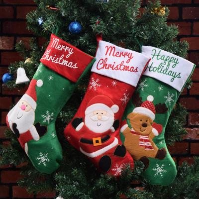 China Christmas Home Decor Nonwoven Fabric Plus Size Christmas Candy Gift Bags Outdoor Ornaments Decorations Christmas Socks for sale