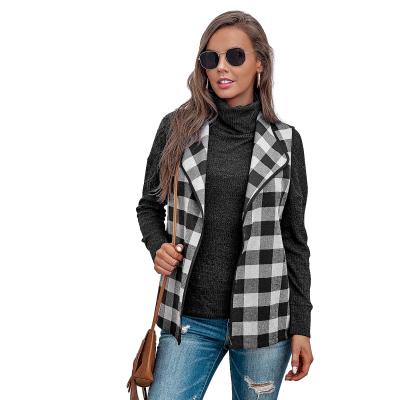 China 2021 Breathable Vintage Women's Tank Tops Ladies Tops Fall Plaid Cardigans Winter Women Plus Size Jackets for sale