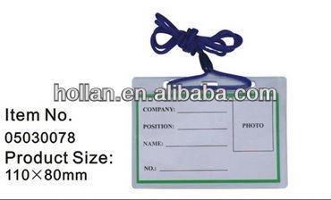 China Rigid PVC High Quality Rope Name Badge Plastic ID Card for sale