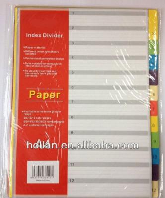 China Use for office and school A4 pp 12 pages index file dividers for sale