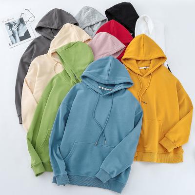 China 320g Anti-wrinkle Solid Color Drop Shoulder Plain Hoodie Oversize Hoodie Women's Hoodies Sweatshirts for sale