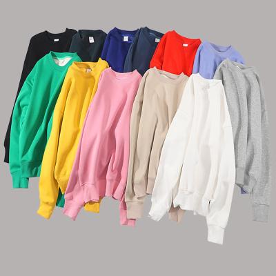 China Oversized Sweatshirt Long Sleeve Hoodie Sweater Hoodie Sweater Anti-wrinkle Round Neck Solid Color Custom Logo for sale