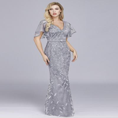 China Breathable Sexy V-Neck Dress Sequins Even Party Banquet Dress Sexy Luxury Long Skirt for sale