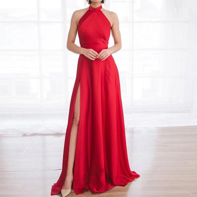 China New Women's Summer Even Dress Backless Prom Dress Breathable Sexy Long Suspender Dress Clothing for sale