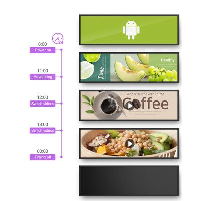 China 10.1 23.1 38 46.6 Inch Digital Signage Advertising Shelf Stretched Bar Monitor Ultra Wide LCD Screen 585.6(H)*48.19(V)mm for sale