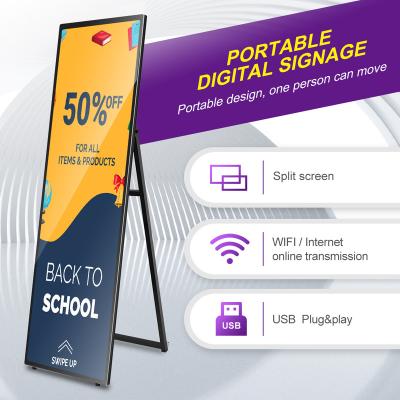 China 75 inch Android indoor lcd display portable digital signage advertising player digital poster portable displayHot sale products for sale