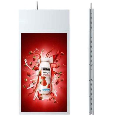 China 65 Inch LCD Display Screen Digital Signage Window Metal+Powder Coating 49 55 Sided Hanging Screen With Android Player for sale