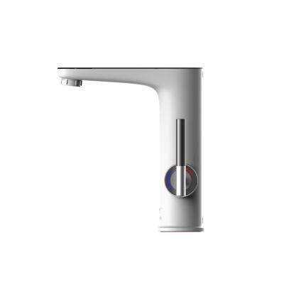 China Thermostatic Faucets MADE IN CHINA White Sanding Tempreture Display Electric Faucets for sale