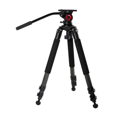 China 2018 Video Camera Leadwin Aluminum Alloy Travel Tripod Camera Stand 25Kg Payload With Liquid Head Extendable Professional Camera Tripod for sale