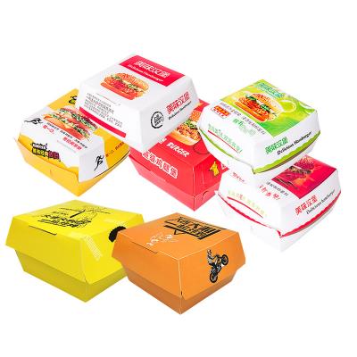 China Custom Recycled Large Mac Fast Food Fried Chicken Disposable Brown Packaging Material Paper Printed Takeout Food Burger And Fry Paper Packaging Box for sale