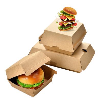 China Recycled Material Pe Coated Biodegradable Compostable Commercial Takeaway Food Burger Packaging Supply Box for sale