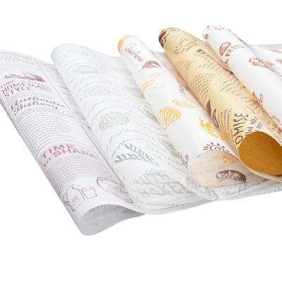 China Biodegradable Custom Hamburger Wrapping Paper Wax Coated Wrapping Paper For Food Oil Resistant Grocery Meat Wrapping Wax Coated Paper for sale