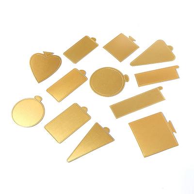 China Recycled Material Gold Embossed Food Grade Mini Cake Cake Paper Board Mousse Base for sale