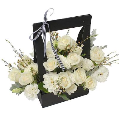 China Creative Recycled Flower Design Flower Bouquet Box Custom Portable Waterproof Paper Packaging Material Gift Box for sale