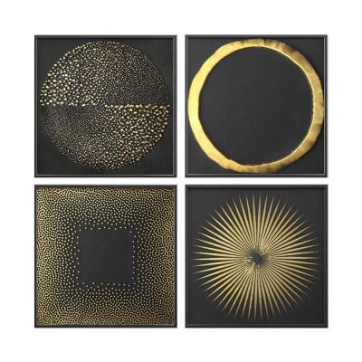 China Abstract Gold Foil For Home Decoration Wall Paintings Gold Foil Hand Painted Gold Foil Painting Nail for sale