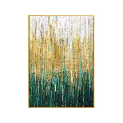 China Hotel Modern Standard Room Handmade Abstract Gold Foil Oil Painting Canvas Wall Art for sale