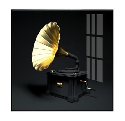 China Personalized Modern Golden Musical Instrument Crystal Prints Home Decor Customization For Living Room Decoration for sale