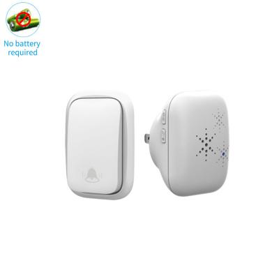 China Automatic Doorbell US/UK/EU Plug Wireless Waterproof Battery Free Alarm Self Powered for sale