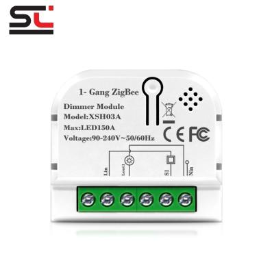 China Tuya Smart Home Easy Installation 1/2 Strip Zigbee LED Light Wall Dimmer Switch Module Wireless Control 2 Way Works With Alexa Google Home APP for sale