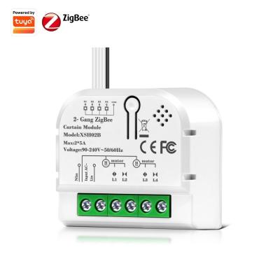 China Easy Installation 1/2 Strip Tuya Zigbee 3.0 Smart Home Wireless Mini Curtain Switch Relay Module for Blind Roller Shutter Curtain Motors for sale