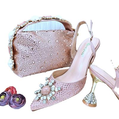 China Supoo Hot Sale fashion  design  women young ladies shoes and bag  Competitive Price Women Transparent Shoe for wedding for sale