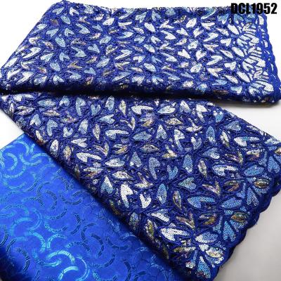 China Cord Luxury lace Fabric African nigeria High Quality Lace Fabric 2023 Sequins Lace Material Fabric Quality Dress for sale