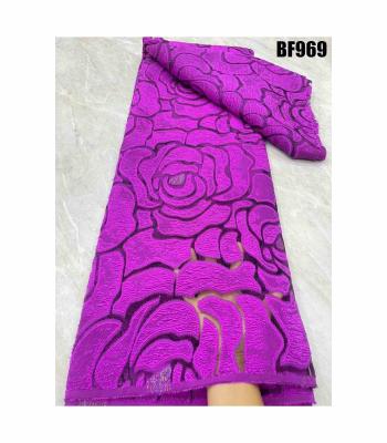 China Bazin Brocade Fabric Damask Lace Dress 2023 African Fashion Jacquard Brocade Printed Knitted Warp for sale