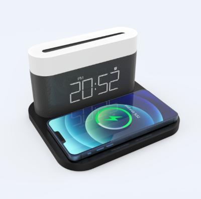 China Mobile Phone Furniture Decoration 3 IN 1 Qi 15W Magnect Night Light Alarm Clock Fast Wireless Charging Wireless Charger for sale