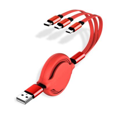 China Mobile Phone Mobile Phone Charger 3 in 1 USB Fast Charging Micro Data Cable for IOS Android Type-C for sale