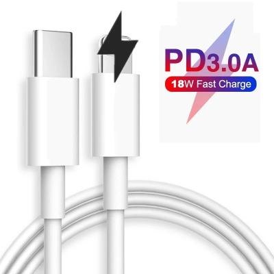 China Mobile Phone PD Charger 18W 20W Data Cable USBC Type-C Left Fast Charging Cable For iPhone 12 for sale