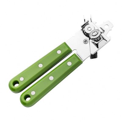 China Stainless Steel Viable Green Non-slip Manual Handle Multifunctional Beer Cans Bottle Opener Carbon Steel for sale