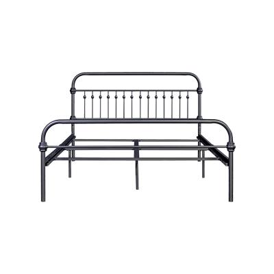 China Convertible Bed Frame Queen Size Sink Black Steel Iron Bed Platform For Bedroom Furniture Simple Design Metal Home Furniture Bedroom for sale