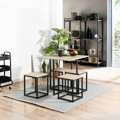 China Modern KD Metal Dining Set With Dining Table And Four Chairs Chair For Home Bar And Kitchen Kitchen Breakfast Table Chair Set for sale