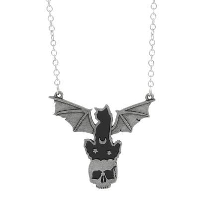 China Punk Vintage Halloween Bat Pendant Necklaces Black Gothic Hip Hop Y2k Jewelry for Women Girls Party for sale