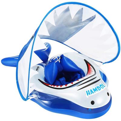 China Hot Selling Protective Shark Shape Children Swimming Kids Float Inflatable Swimming Ring for sale