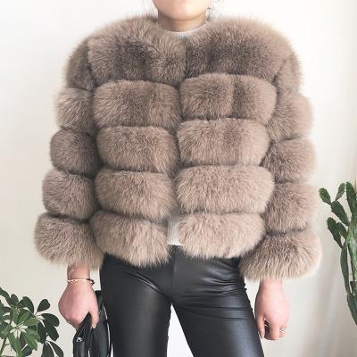 China Wholesale Anti-Wrinkle Women's 100% Real Fur Coat Crop Fox Fur Coat For Winter Fur for sale