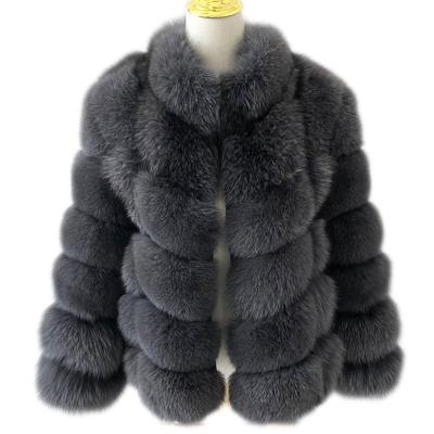 China Wholesale Custom Natural Fox Fur Coat Real Fox Fur Coat Stand Jacket Anti-wrinkle Women Vest Girl Fluffy Fur Coat Collar Coat for sale