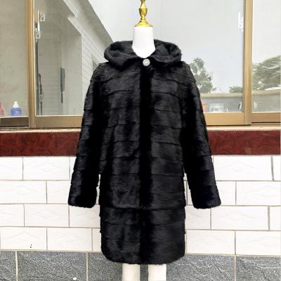 China Anti-wrinkle Genuine Leather Coat Of 100% Real Mink Fur Coat Removable Sleeves High Quality And Lower Winter And Jacket Natural Fur Coat for sale