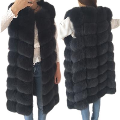 China Anti-Wrinkle Women's Natural Real Fox Fur Coat Natural Fur Vest For Female Jacket Coats Invest Real Fox Vest Jacket Vest Fur Coat for sale