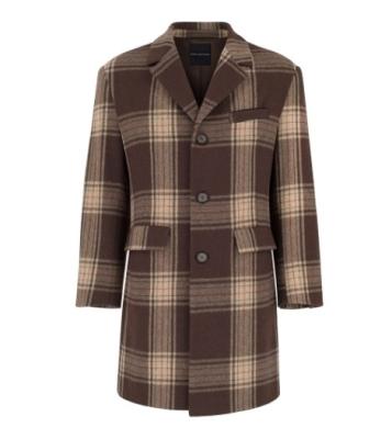 China Woolen Overcoat Autumn Winter Plaid Vintage Fashion Breathable Italian Luxurious Coat for sale