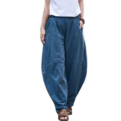 China Summer Breathable Special Tapered Linen Pants Retro Women's Casual Linen Pants for sale